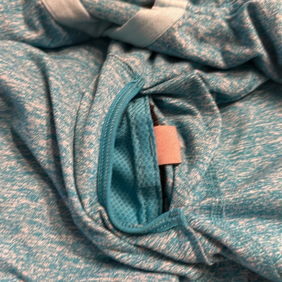 Nike Running Dri Fit Long Sleeve Blue Knit Hoodie Thumb Hole Mitts Reflective - Picture 5 of 5